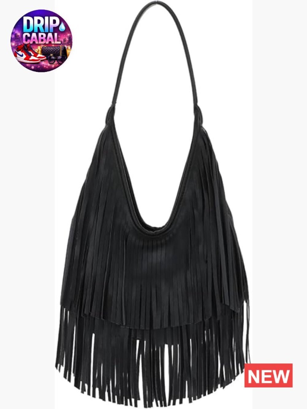 Fringe Hobo Purse with Tassel Faux Leather Shoulder Bag